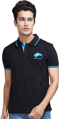 

Catamont Solid Men's Polo Neck Black T-Shirt, Midnight black