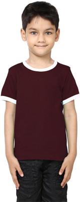 

99Tshirts Boys Solid Cotton T Shirt(Brown, Pack of 1), Maroon