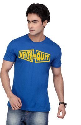 

Inkovy Graphic Print Men's Round Neck Blue T-Shirt