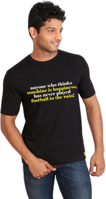 

Campus Sutra Printed Men Round Neck Black T-Shirt