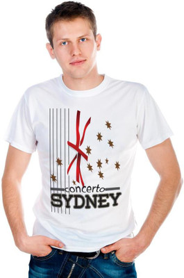 

6th Cross Graphic Print Men's Round Neck White T-Shirt