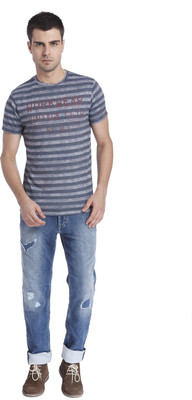 

Jack & Jones Striped Men' Round Neck Black T-Shirt