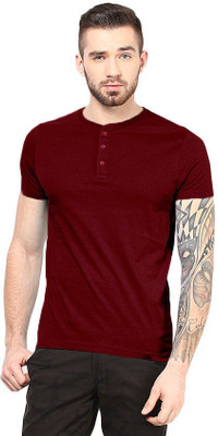 

Gallop Solid Men's Henley Maroon T-Shirt
