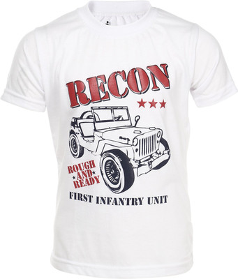 

AJ Dezines Boys Printed Cotton T Shirt(White, Pack of 1