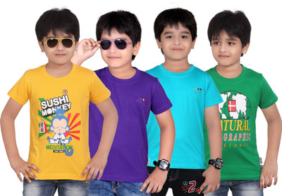 

FabTag - Dongli Boys Solid T Shirt(Multicolor, Pack of 4