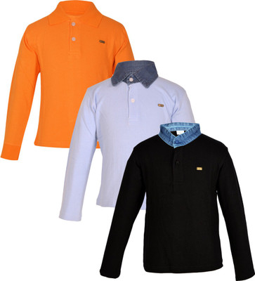 

Gkidz Boys Solid Cotton T Shirt(Multicolor, Pack of 3