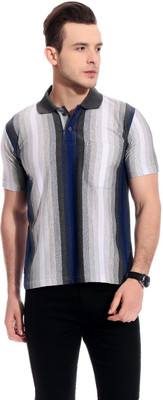 

TAB91 Striped Men's Polo Neck Multicolor T-Shirt