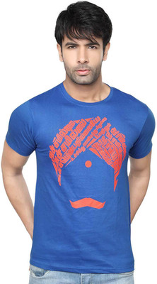 

Tamizhanda Printed Men's Round Neck Blue T-Shirt
