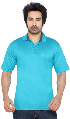 

Thinc Solid Men's Polo Neck Light Blue T-Shirt