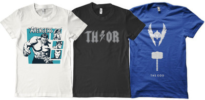 

Rawpockets Graphic Print Men's Round Neck White, Black, Blue T-Shirt(Pack of 3, Black;royal blue;white