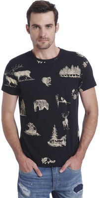 

Jack & Jones Printed Men's Round Neck Black T-Shirt