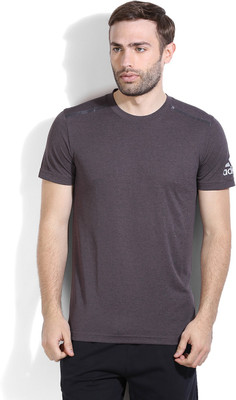 

ADIDAS Solid Men's Round Neck Purple T-Shirt, Chmire