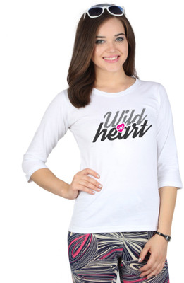 

SayItLoud Printed Women's Round Neck White T-Shirt