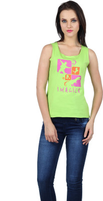 Imagica Printed Women's Round Neck Green T-Shirt available at flipkart for Rs.280