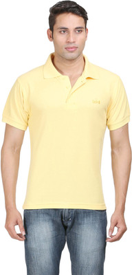 

Sniper Solid Men's Polo Neck Yellow T-Shirt, Light yellow