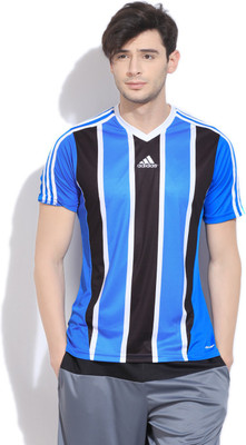 

ADIDAS Solid Men's V-neck Blue T-Shirt, Conavy
