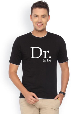 

Campus Sutra Printed Men Round Neck Black T-Shirt