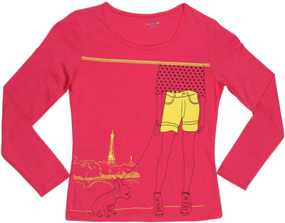 

Poppers by Pantaloons Girls Graphic Print T Shirt(Pink, Light fuchsia