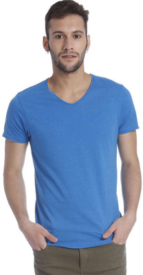 

Jack & Jones Solid Men's V-neck Blue T-Shirt, Imperial blue