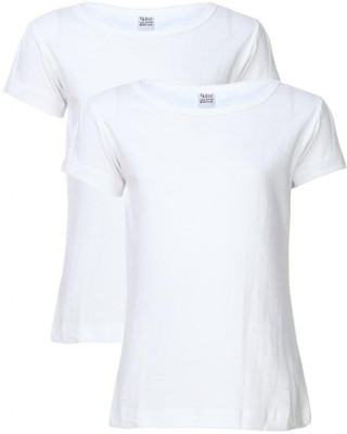 

Gkidz Girls Solid T Shirt(White