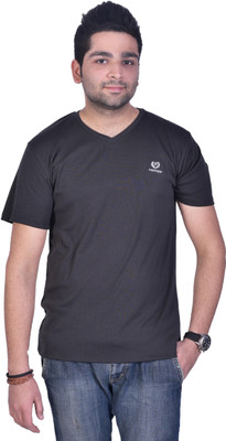 

Colors & Blends Solid Men' V-neck Grey T-Shirt, Charcoal