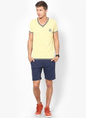 

Jack & Jones Striped Men's V-neck Yellow T-Shirt, Mellow yellow