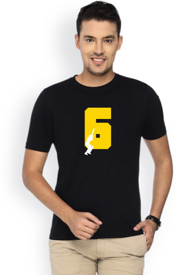 

Campus Sutra Printed Men Round Neck Black T-Shirt