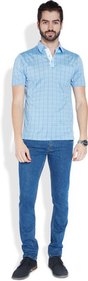 

Raymond Checkered Men's Polo Neck Blue T-Shirt