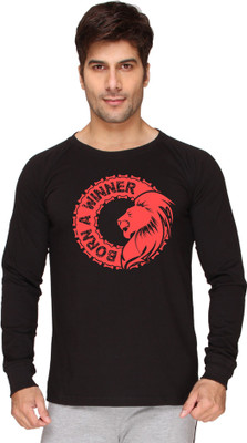 

SayItLoud Graphic Print Men' Round Neck Black, Red T-Shirt