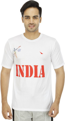 

PRO Lapes Printed Men's Round Neck White T-Shirt