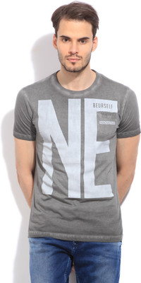 

Integriti Printed Men's Round Neck Grey T-Shirt