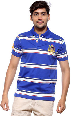 

Sports 52 Wear Striped Men's Polo Neck Blue T-Shirt, R.blu.