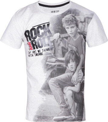 

Gini & Jony Boys Solid T Shirt(Grey, White melange(c204)