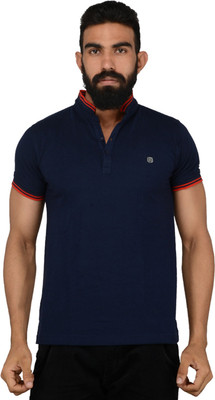 

Got It Solid Men's Flap Collar Neck Dark Blue T-Shirt, Navy
