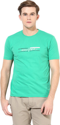 

Okane Printed Men's Round Neck Green T-Shirt