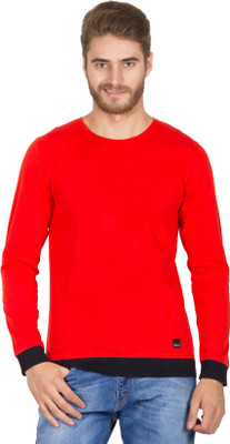 

Rigo Solid Men's Round Neck Red T-Shirt