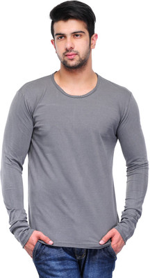 

Butterfly Wears Solid Men' Round Neck Grey T-Shirt