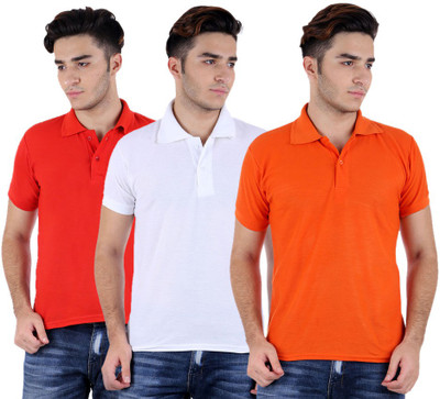 

Sanvi Traders Solid Men Polo Neck Multicolor T-Shirt(Pack of 3