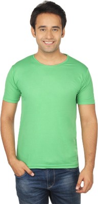 Quetzal Solid Men Round Neck Green T-Shirt