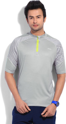 

Fila Solid Men's Henley Grey T-Shirt, Quarry