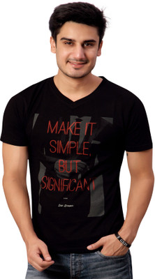 

Stephen Armor Graphic Print Men's V-neck Black T-Shirt