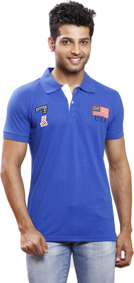 

Right Shape Solid Men's Polo Neck Blue T-Shirt, Royal blue