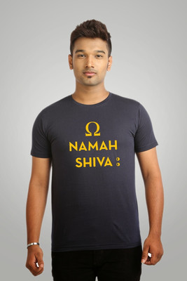 

Campus Sutra Printed Men Round Neck Blue T-Shirt