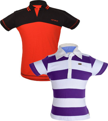 

Gkidz Boys Solid Cotton T Shirt(Multicolor, Pack of 2, Purple