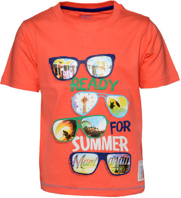 

Pepito Boys Printed Cotton T Shirt(Red, Pack of 1