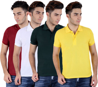 

Sanvi Traders Solid Men Polo Neck Multicolor T-Shirt(Pack of 4