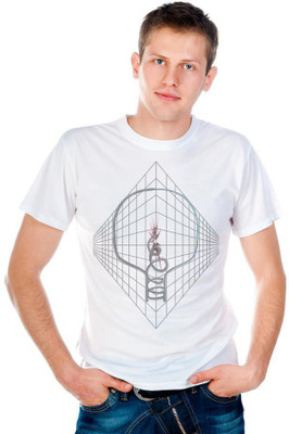 

6th Cross Graphic Print Men's Round Neck White T-Shirt