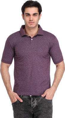 

BigIdea Solid Men's Polo Neck Purple T-Shirt