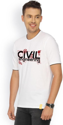 

Campus Sutra Printed Men Round Neck White T-Shirt