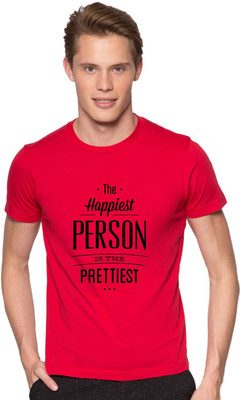 Redfool Fashions Printed, Graphic Print Men Round Neck Red T-Shirt